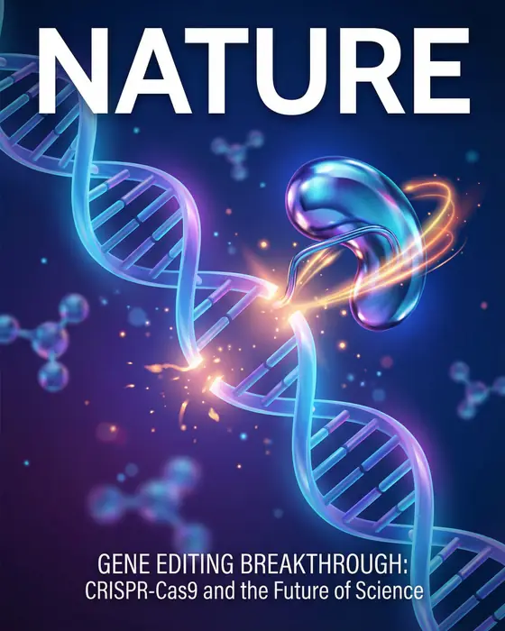 DNA CRISPR Gene Editing - Nature Cover Style