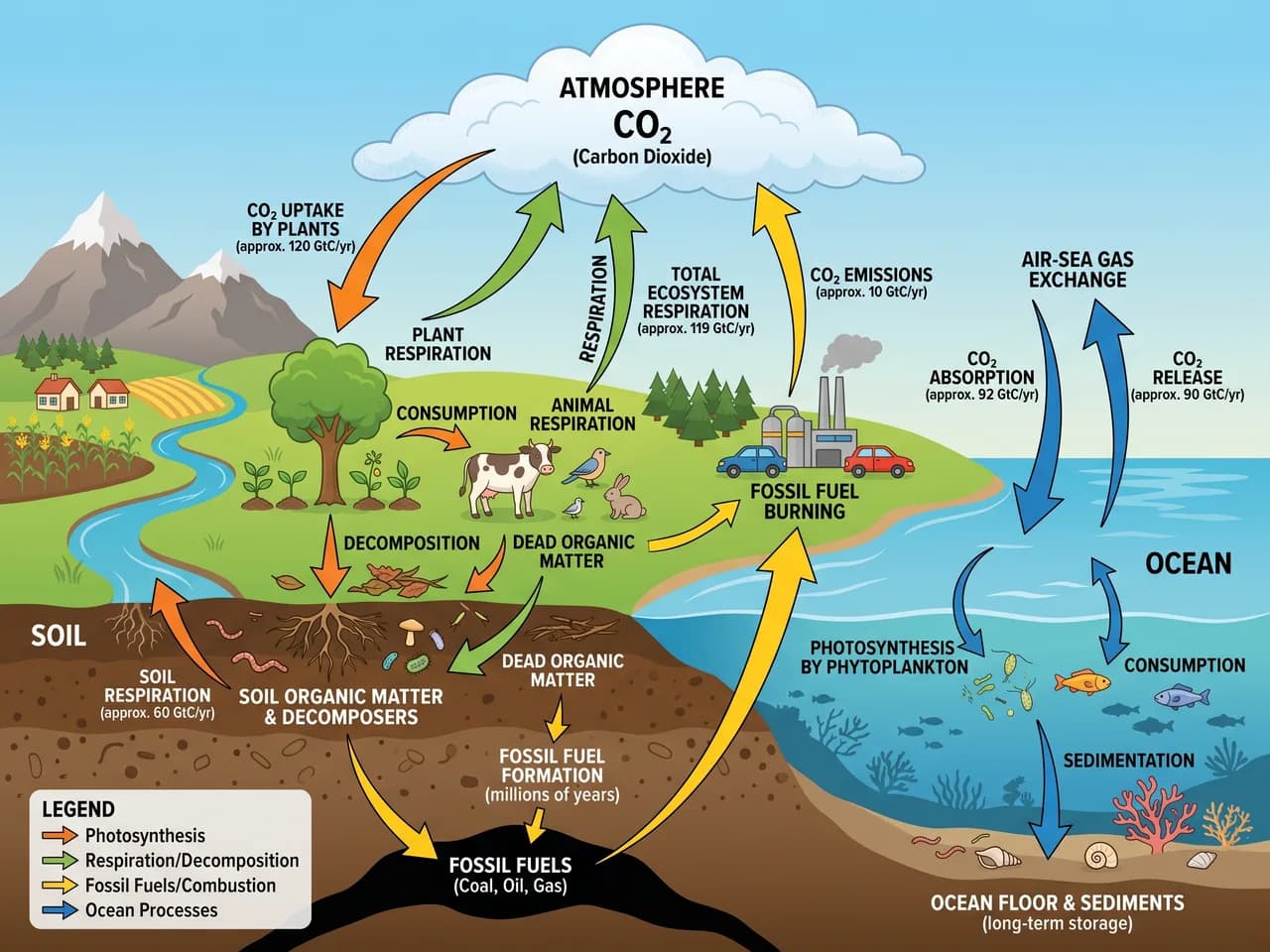 The Carbon Cycle - Science Communication Infographic