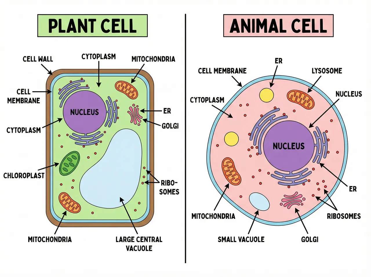 Plant Cell vs Animal Cell - Biology Comparison