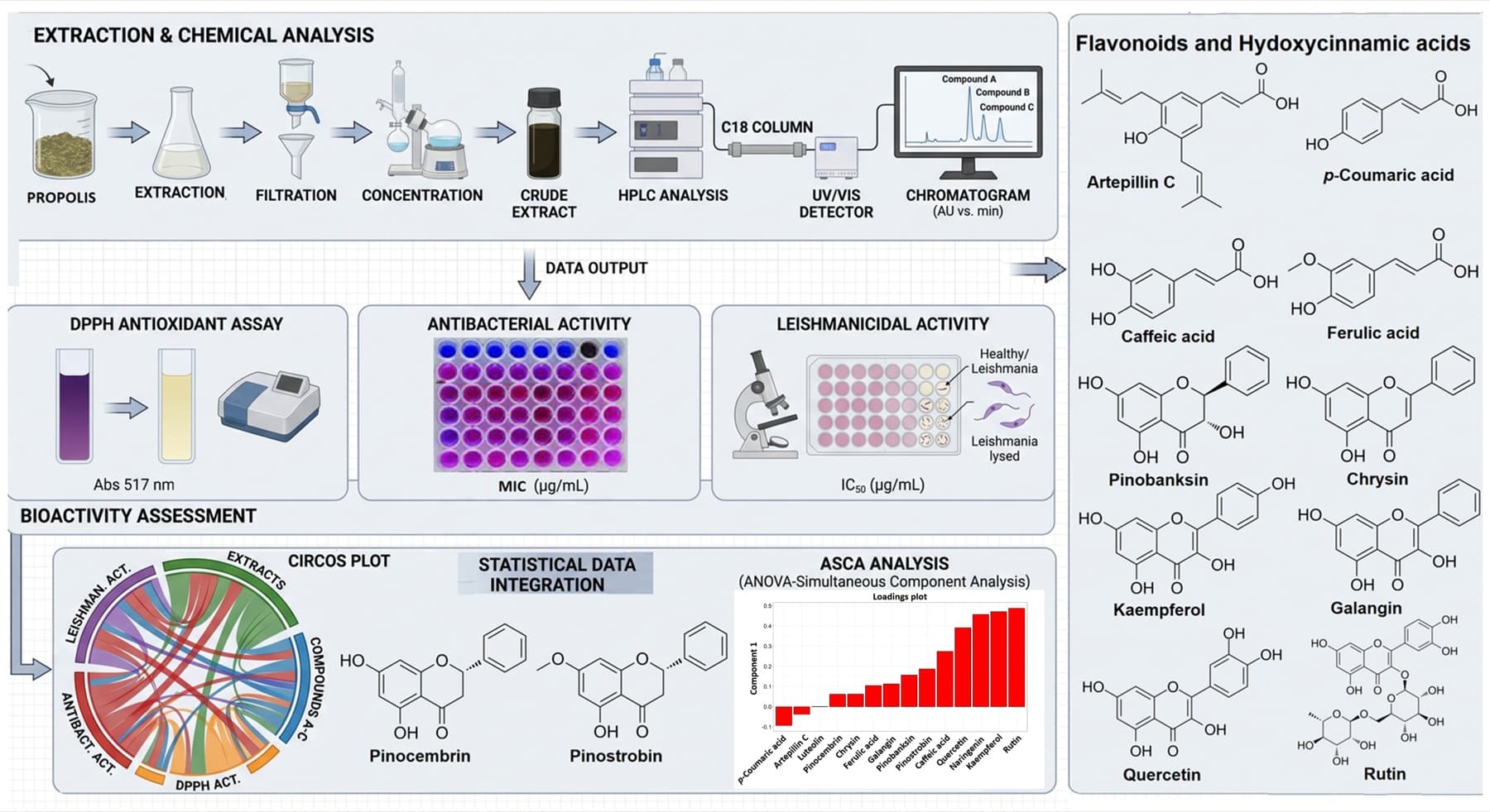 Graphical abstract for a study of the chemistry and biological activities of Brazilian greenish-brown propolis
