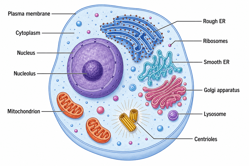 Cell Diagram Generator | Labeled Animal, Plant & Bacterial Cells ...