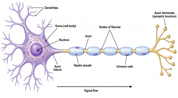 Neuron Diagram Generator: Labeled & Unlabeled | SciDraw AI