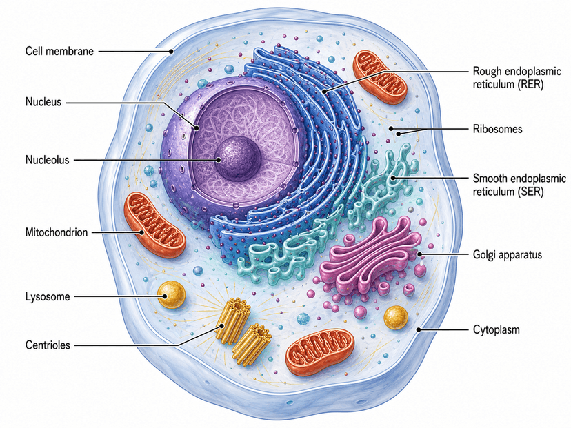 Cell Chart Labeled AI Cell Diagram & Illustration Generator | Cell Biology | SciDraw AI