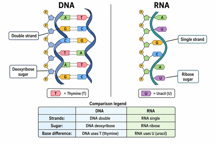 Comparing Dna And Rna DNA Diagram Generator: Draw Labeled DNA | SciDraw AI